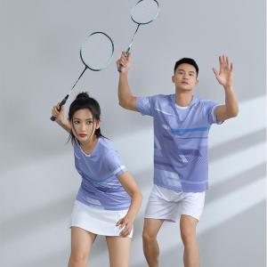 China Sport Suit Women's And Men's Badminton Training Suit Full-Prints T Shirts factory