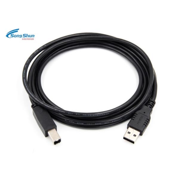 China 2.0 Type A Mlae USB Extension Cable UL2725 28AWG Black For Printer Scaner Cord factory