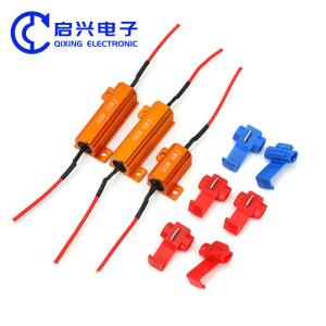 China Gold Aluminum Shell Wire Wound Resistor 50W 5% Turn Signal Resistor factory