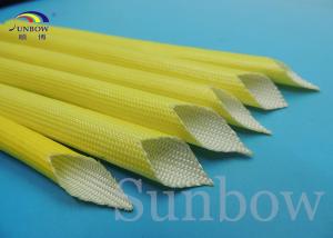 China Yellow F Class Acrylic Fiberglass Sleeving Electrical Heat Protection Sleeve factory