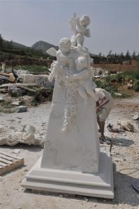 China Hand carved marble angel monuments factory
