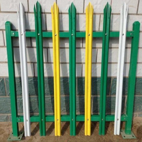 Square Post White Galvanised Steel Palisade Fencing For Garden And Gates