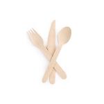 16cm Degradable Wooden Spoon Smooth Disposable Cutlery Set Family Party