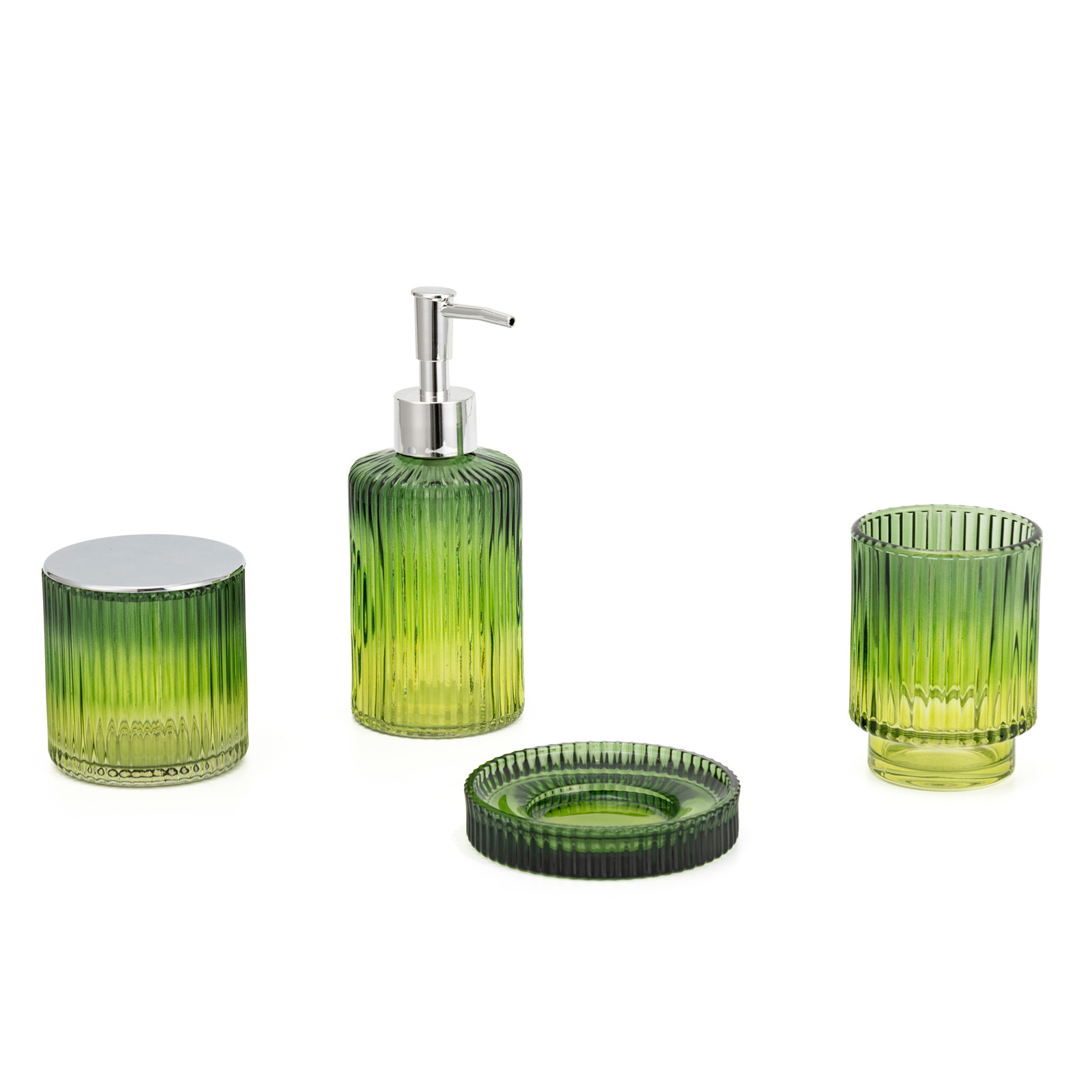 Colorful Shells Style Glass Soap Foam Dispenser Toothbrush Holder Bathroom Accessories Set