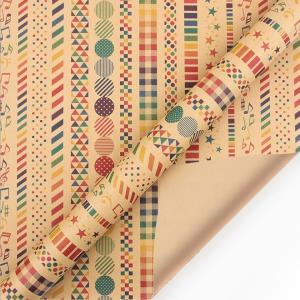 China Recyclable Kraft Christmas Wrapping Paper Roll 80gsm 90 Sq Ft Wrapping Paper factory