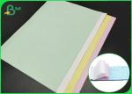 Wood Pulp Yellow Blue 48gsm 52gsm Blank Carbonless Paper Rolls For Receipt