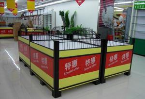China Knockdown Metallic Supermarket Promotion Display Table / Advertising Promotion Counter factory