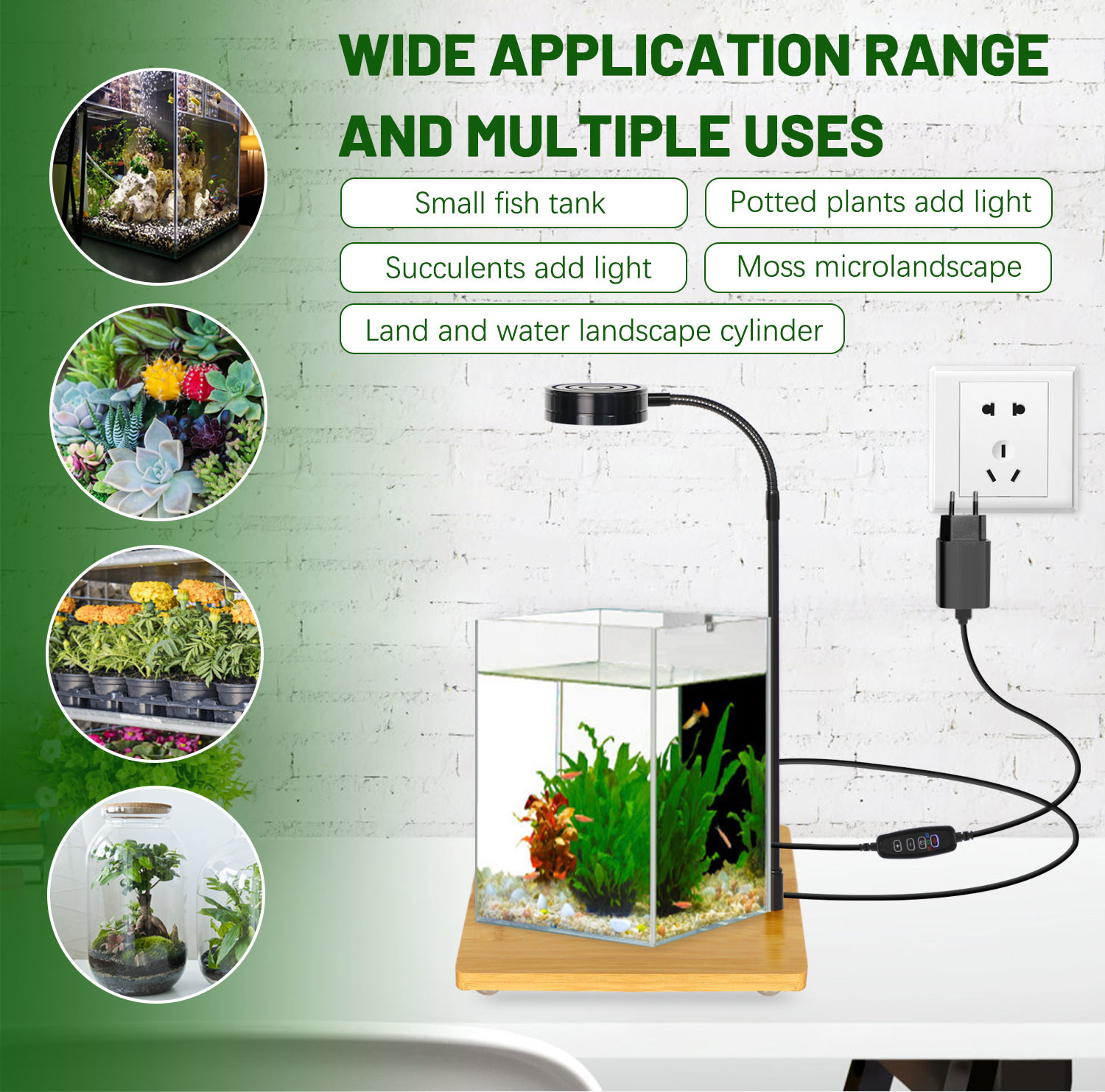 Bamboo Board Aquarium LED Grow Light For Fish Tank Micro Landscape