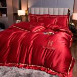 Modern Style Hotel Living Bedding Solid Color Embroidered Washing Silk Duvet