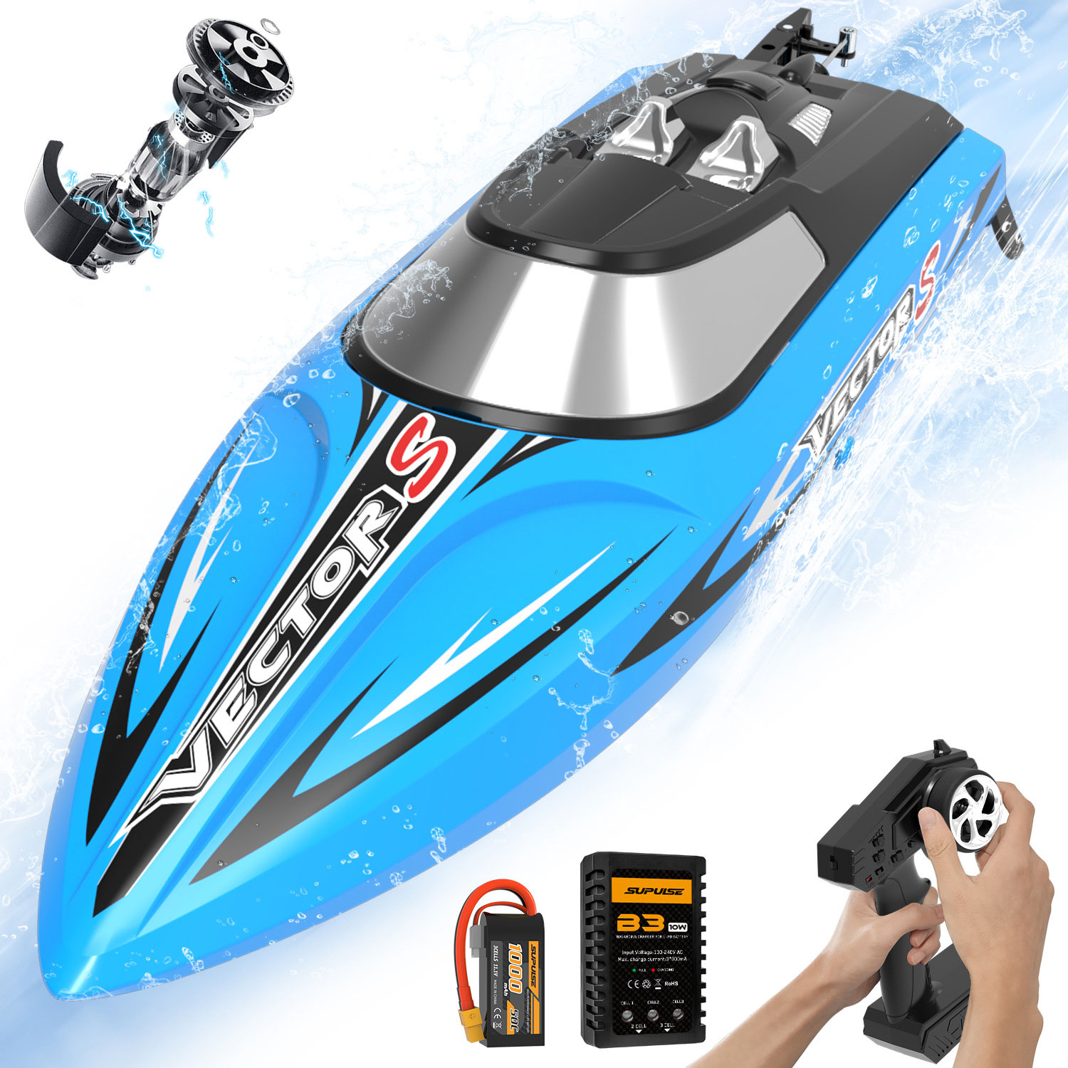 Remote Speedboat Brushless Motor 50 KPH High Speed Electric Control Boats for RC Boat