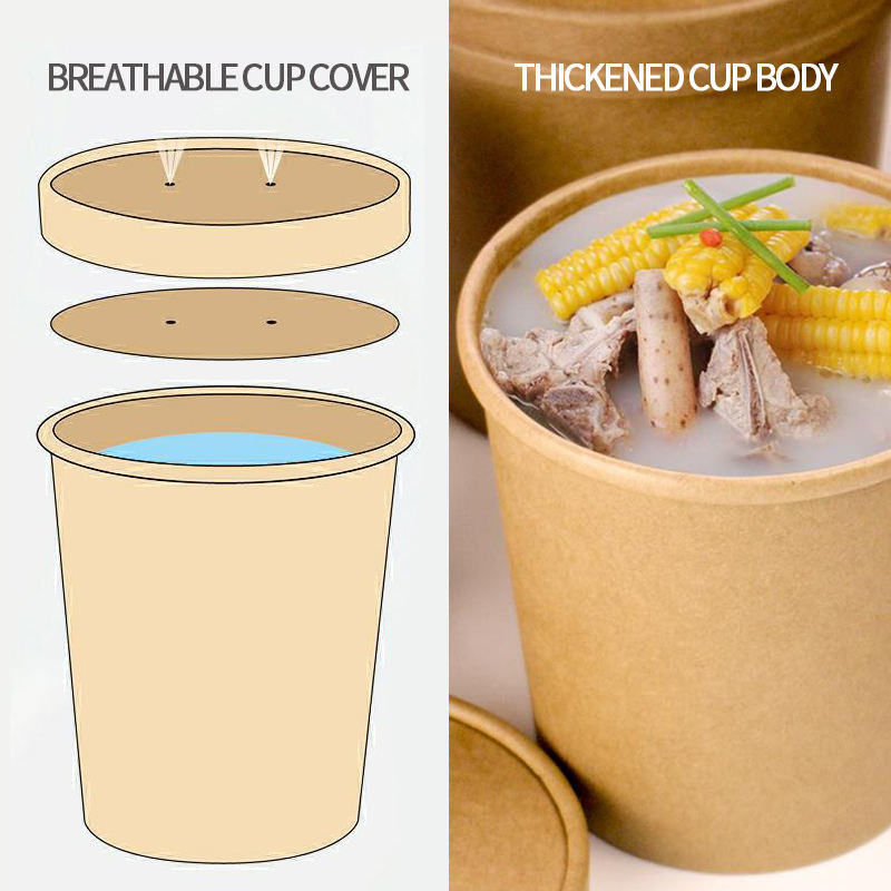 8oz 12oz 16oz 20oz 24oz 26oz 32ozEco Friendly Biodegradable Paper Bowls For Take away Industrials