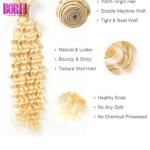 10A 613 Blonde Deep Curly Hair , 13 By 4 Lace Frontal No Tangling Healthy Hair
