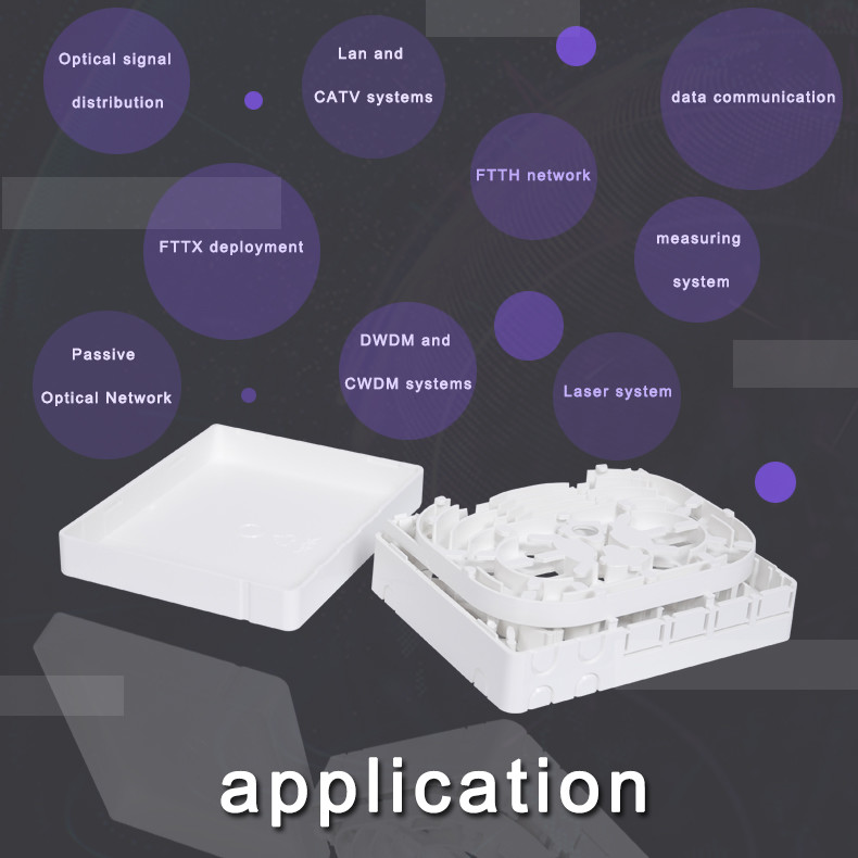 FTTH 4 Core Fiber Optic With Adapters Distribution Terminal Box with 4 Adapters