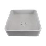 Square Shape Concrete Wash Basin With Center Drain Location In Functional Design