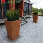 Customized Garden Rectangular Metal Flower Pot Corten Steel Planter Pots
