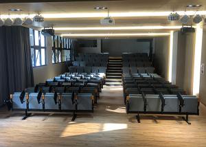 China Conference Auditoriums Upholstered Fixed Chair Customized Writing Tablet factory