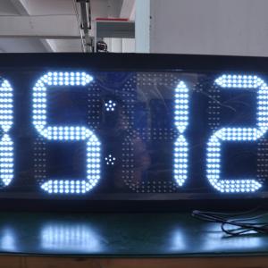 China Gasoline Station Sign 12 Inch Outdoor LED Time And Temperature Display Panel factory