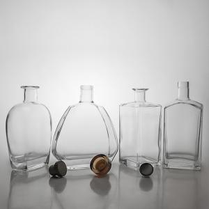 China Customized Shape Acceptable Glass Liquor Bottle for Brandy Tequila Customized Logo Acceptable factory