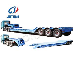 China Removable Gooseneck Lowboy Trailer with 4mm Checked Plate and Heavy Duty Performance factory