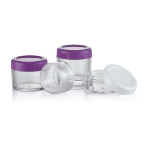 China 5g 10g 15g 20g Volume Colorful Lids Cosmetic Cream Jar with Design and PS Cap Material factory