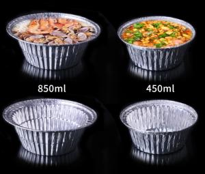 China 800ml Round Foil Baking Trays Alloy 8011 Foil Bowl With Lid factory