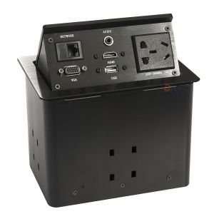 Conference solution drawing silver aluminum alloy desk power socket outlet