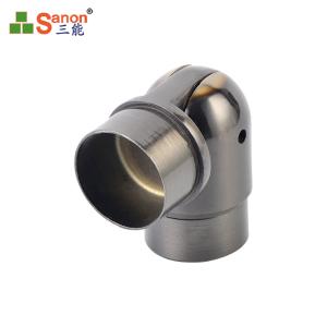 China Custom Stainless Steel Adjustable 90 Degrees Stair Handrail Elbow Connector Fitting Handrail Accessories factory