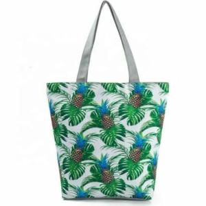 China Tropical Leaf Lightweight Beach Bag Tote Carrier Single Side Tote Pineapple Leisure factory