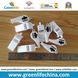 China Standard Plastic Whistle Durable Quality White Color W/Logo Printing factory
