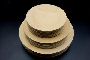 China 9 Inch Bamboo Wooden Plates Kitchen Untensils Natural Round factory