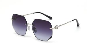 China Frameless Sunglasses Gradient Sunglasses Women'S Metal Frame Polarized Vintage factory