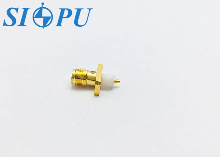 Microstrip Female SMA RF Connector Dual Hole Blue Mounted
