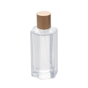 China 100ml Hexagon Perfume Glass Bottle with Pump Sprayer on sale