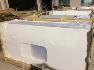 China Smooth Quartz Bathroom Vanity Tops 0.75&quot; / 1.25&quot; Thickness Single Hole factory