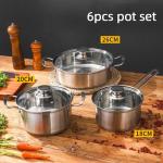 3 Pcs Stainless Steel Cookware Cookware Sets Induction Cook Pot Set Of Stainless