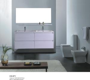 China White Color PVC Bathroom Vanity with Four Drawers 1000*460*820mm factory