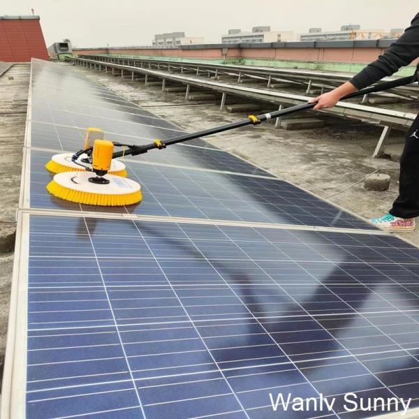 Aluminum Alloy/Carbon Fiber Rotary Brush Cleaner for Solar Panels Artificial