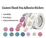 Self Adhesive Custom Shape Waterproof Packaging Thank you Sticker Labels