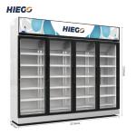 2200L 4 Door Stainless Steel Freezer Combination Glass Display Chiller