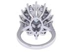 1.5ct 49pcs Classic Halo Diamond Engagement Ring White Gold Color Plated ODM
