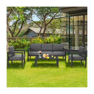 China AJUNION 4 Piece Patio Furniture Seating Set Aluminum Outdoor for Modern Design Style factory