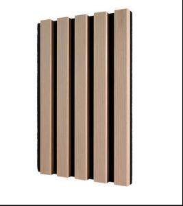 China Stylish 21mm Interior Wpc Wall Panel Wooden MDF Base Slat Acoustic With PET Core factory