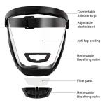 Black Full Face Protective Face Shield Clear Anti Fog Face Shield High