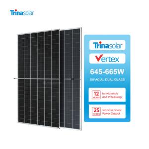 China Commercial Solar Power All in One Trina Solar Solar Energy System 645w 655w 665w factory