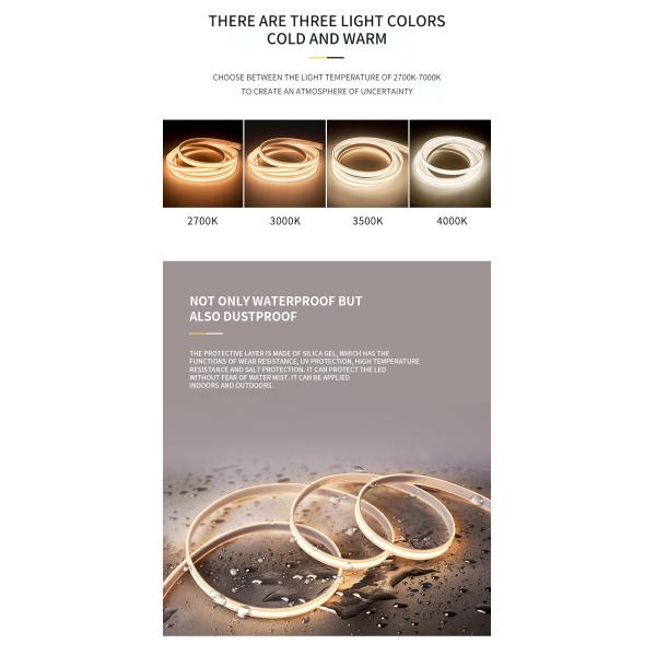 High Density LED COB Strip Light 24V 12V 2700K 4000K