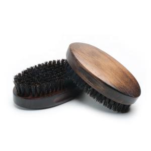 China Retro Oval Wooden Beard Care Brush With 100% Natural Boar Hair factory