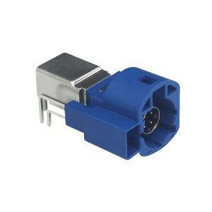 C Code Blue Color FAKRA HSD Connector PCB Mount Plug For BMW