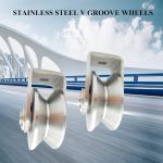 Hotel And Home V Groove Gate Wheels Stainless Steel Bracket Customized