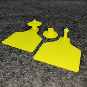 Waterproof Livestock Ear Tag for Cattle and Pig Identification in Yellow