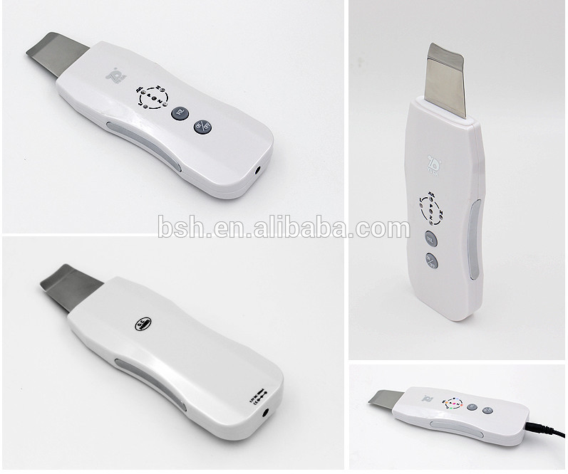 Micro Current Ultrasonic Skin Scrubber ABS And Stainless Steel Material
